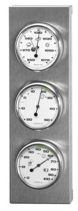 Sunartis 3-4013 THB197 Wetterstation aus Edelstahl mit Barometer